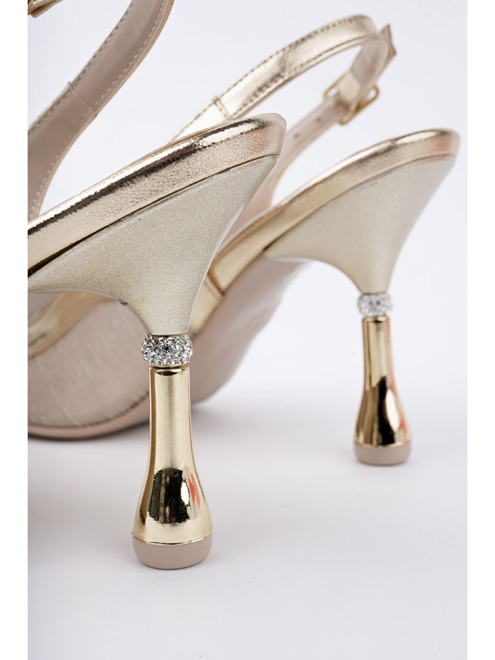 Sarı ARYNA Sivri Burun Arkası Açık Günlük Klasik Kadın Topuklu Ayakkabı-2