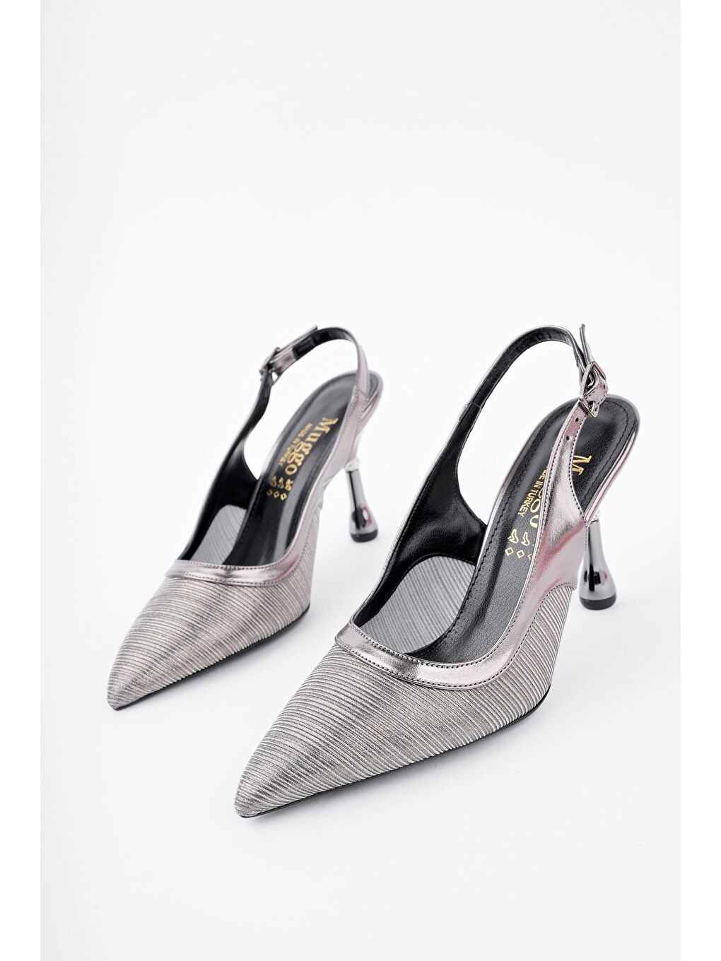 Siyah ARYNA Sivri Burun Arkası Açık Günlük Klasik Kadın Topuklu Ayakkabı-2