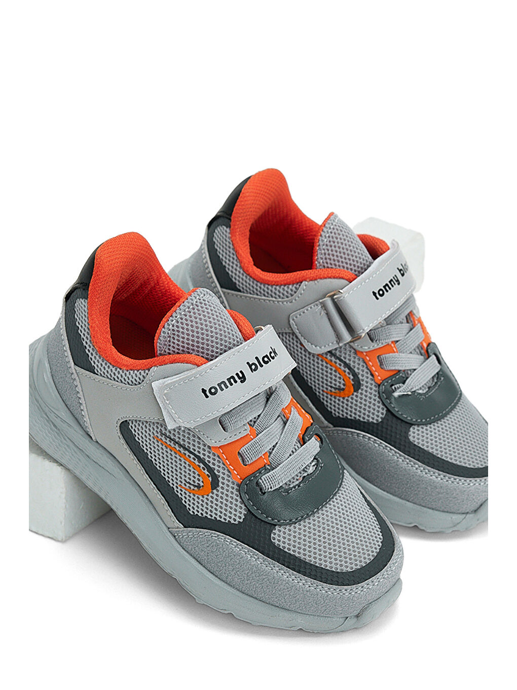 Gri Çocuk Unisex Buz Portakal Faylon Taban Cırtlı Çocuk Ayakkabı-2