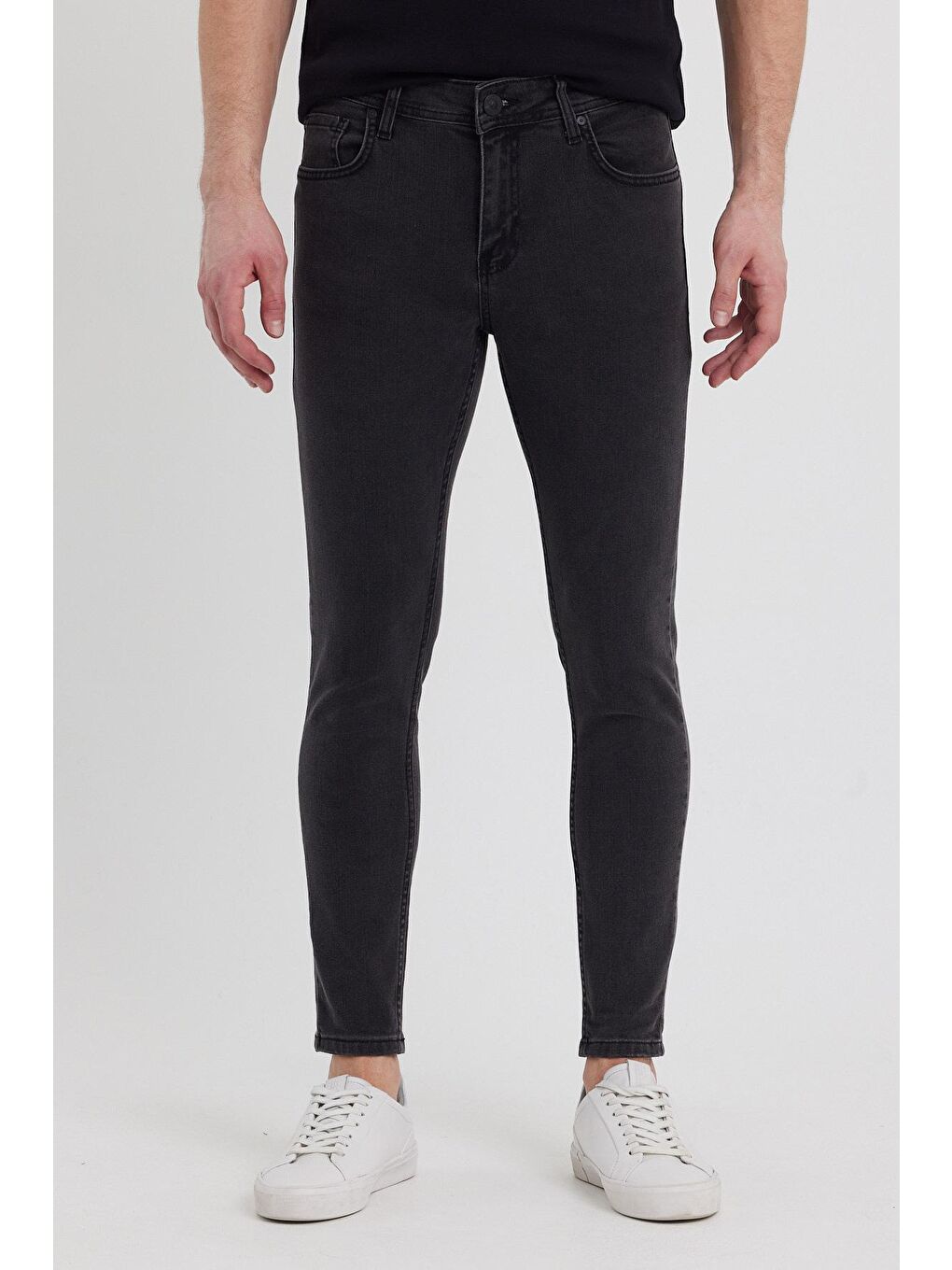 Gri Erkek Jean Pantolon Super Skinny Tiger 027