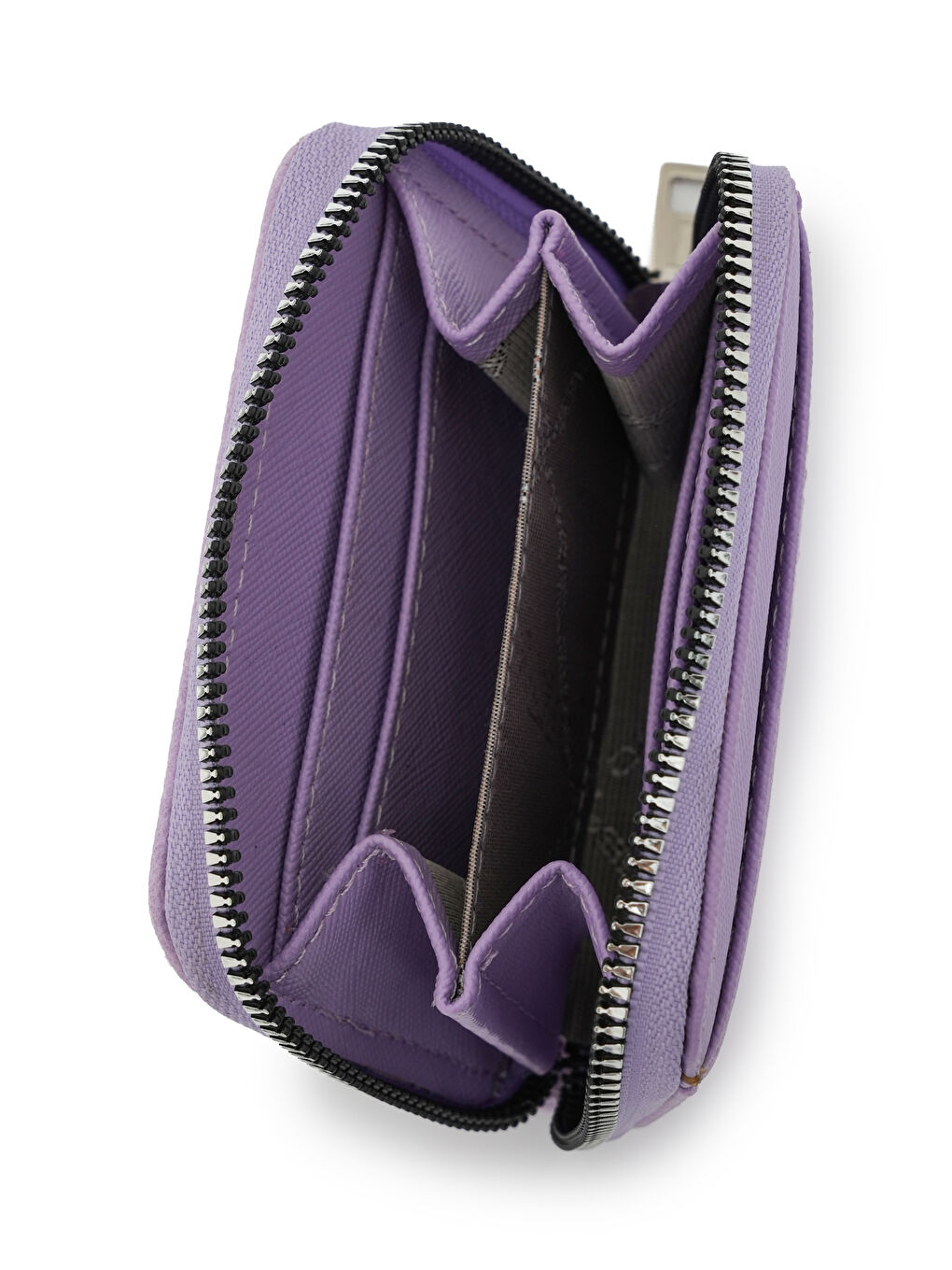 Lila Kartlık Bölme Detaylı Mini Cüzdan CZ100-1-4