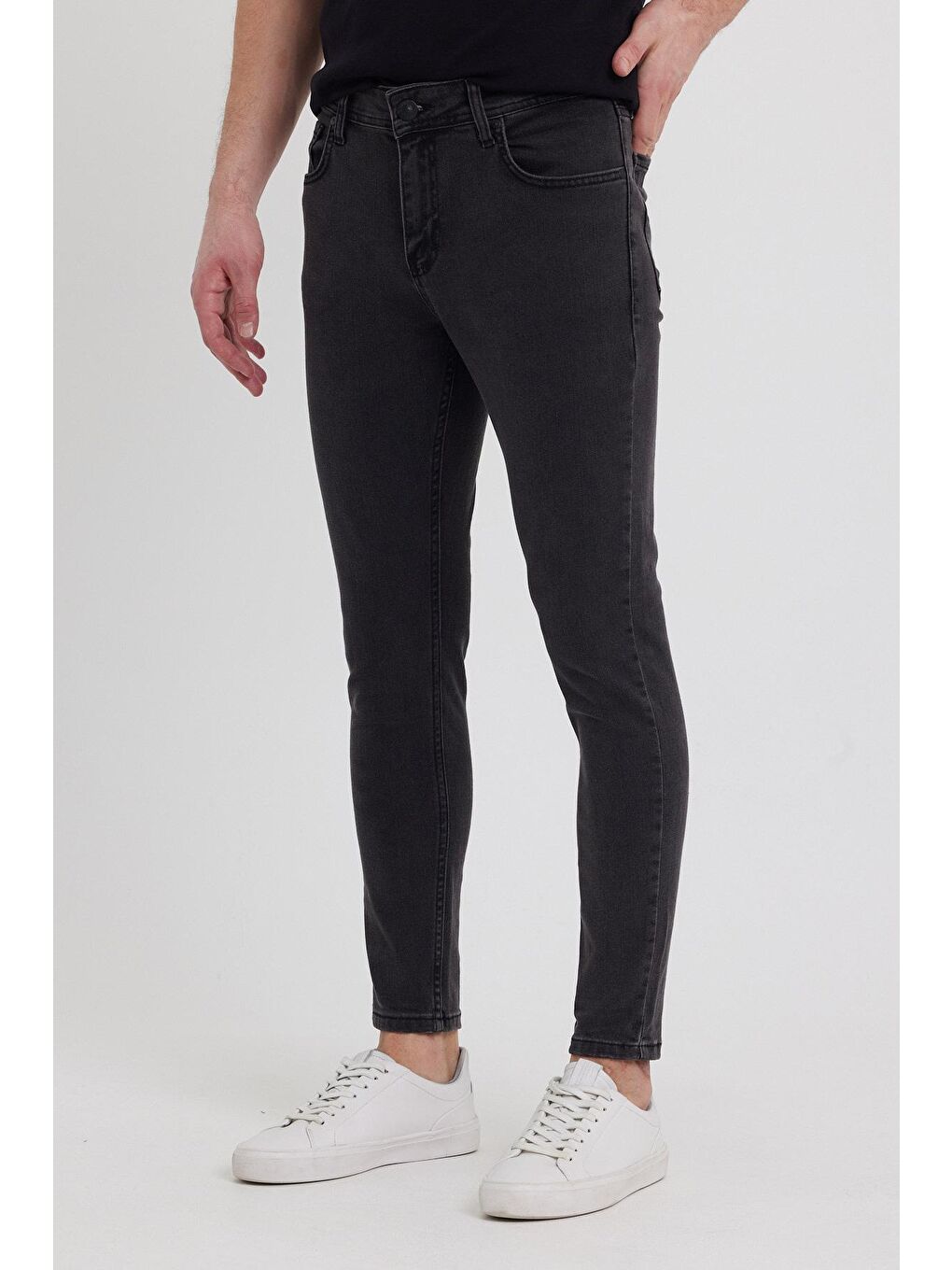 Gri Erkek Jean Pantolon Super Skinny Tiger 027-3