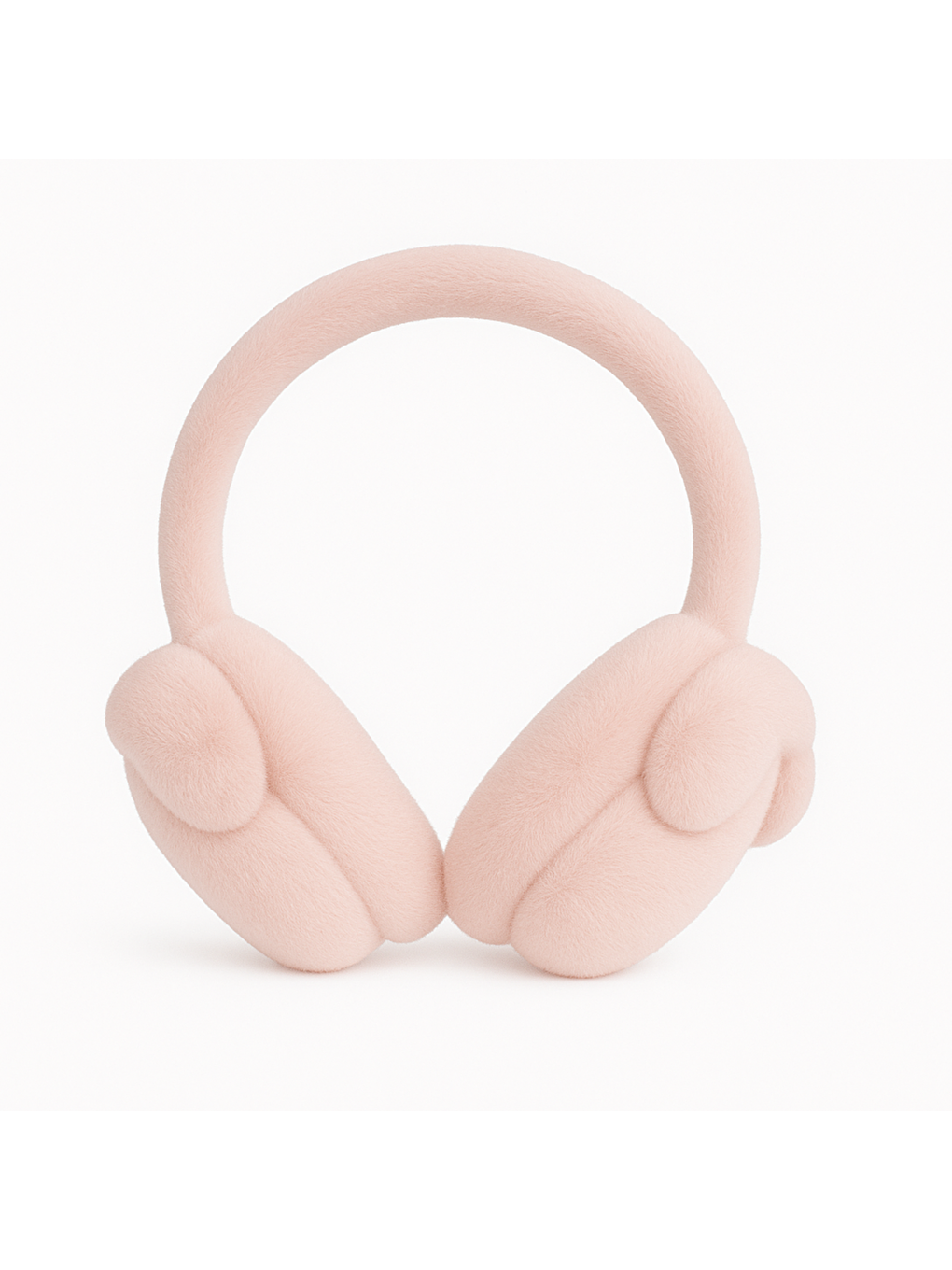 Pembe Çocuk Pudra 3D Yıldız Detaylı Pelüş Kışlık Kulaklık-1