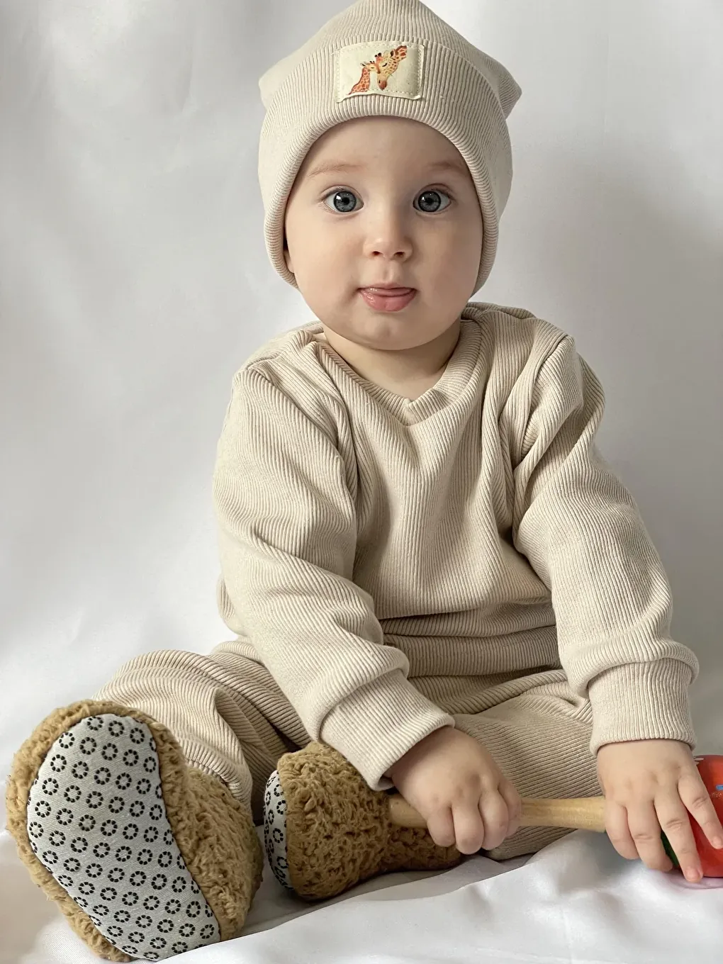 Bej Bereli Üçlü Takım-1