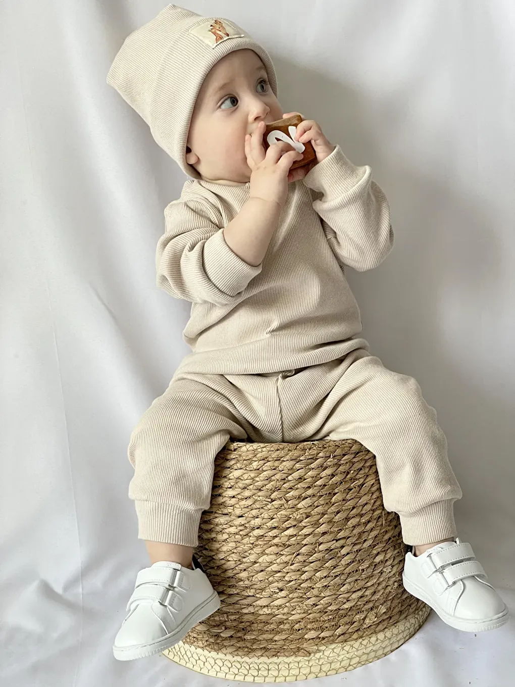 Bej Bereli Üçlü Takım-2