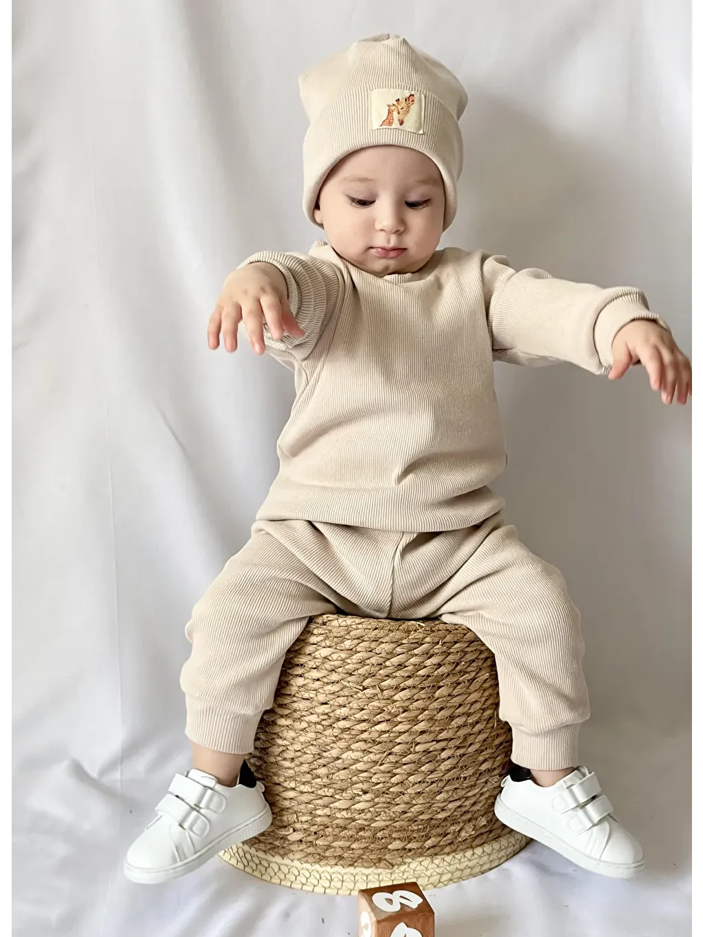 Bej Bereli Üçlü Takım-3