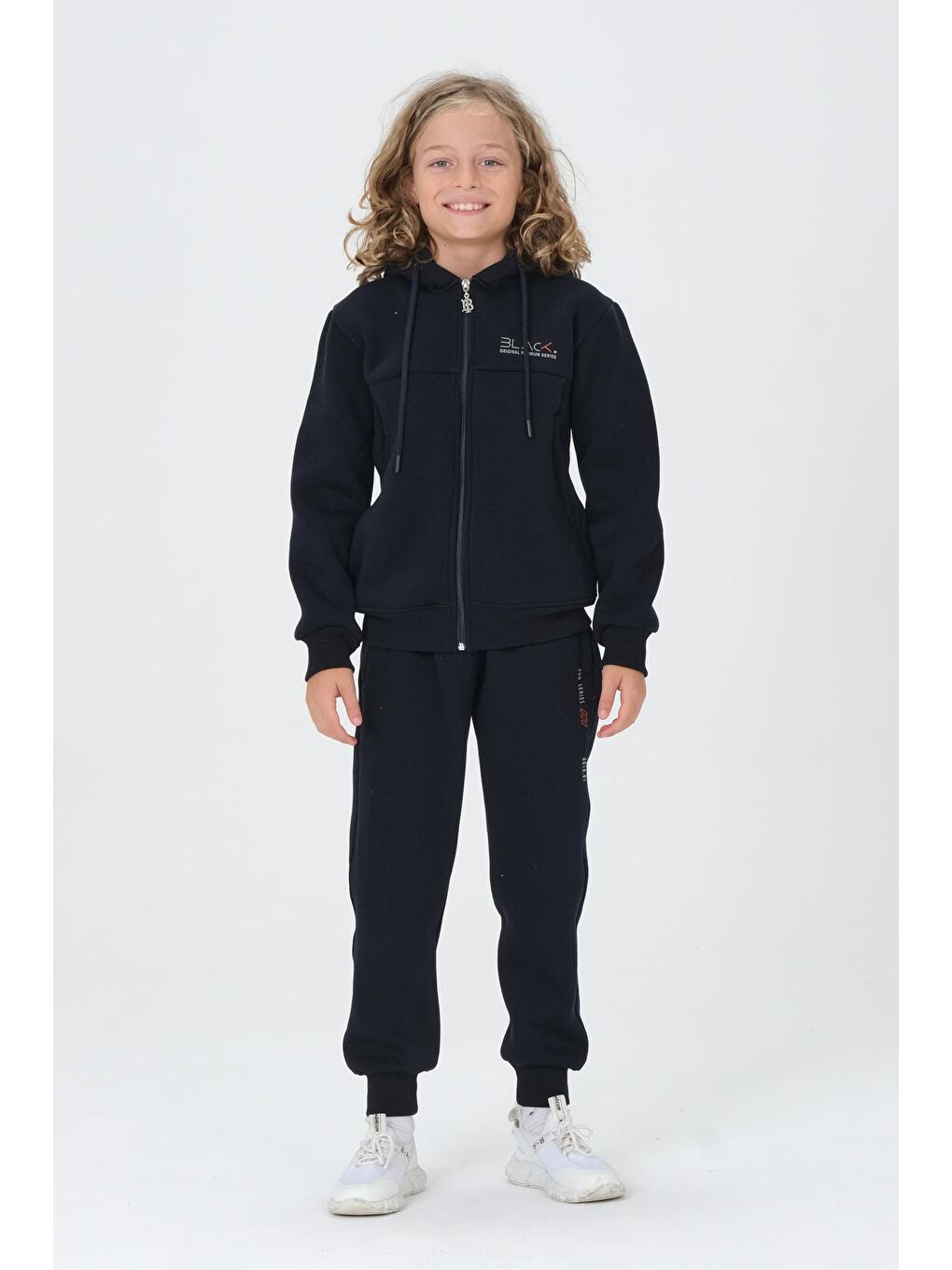 Lacivert Erkek Çocuk Kapüşonlu Eşofman Takımı