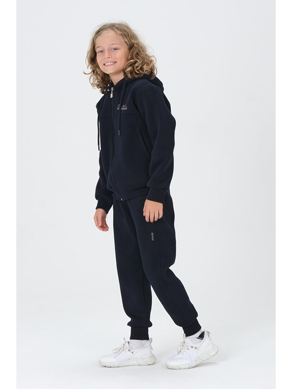 Lacivert Erkek Çocuk Kapüşonlu Eşofman Takımı-1