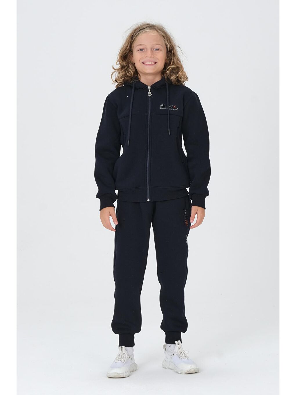 Lacivert Erkek Çocuk Kapüşonlu Eşofman Takımı-2