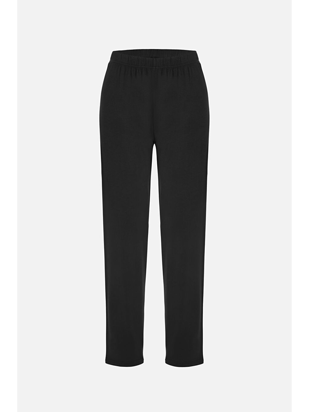 Siyah Kadın Viskon Yumuşak Dokulu Kısa Kollu Dantel Detaylı Pijama Takım-2