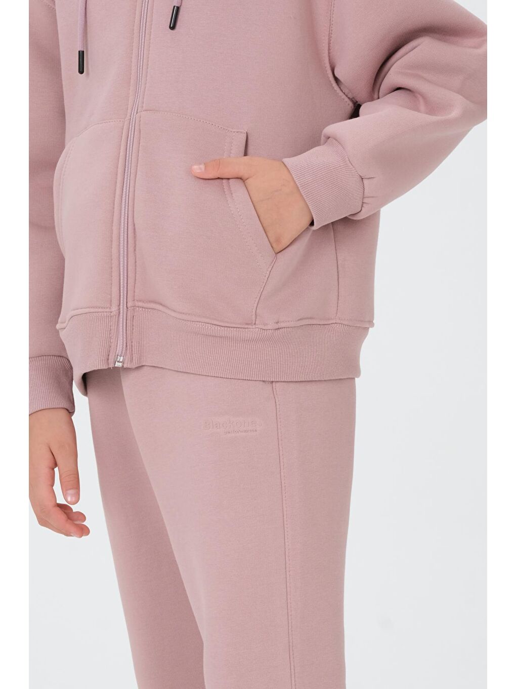 Pembe Kız Çocuk Fermuarlı Kapüşonlu Eşofman Takımı-4