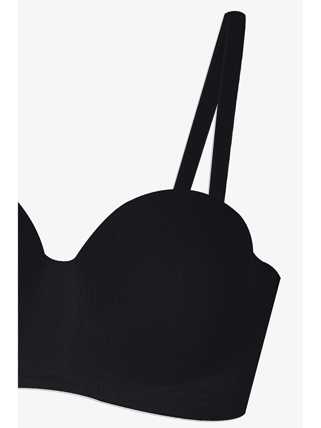 Siyah Kadın Fitilli Straplez Sütyen-2