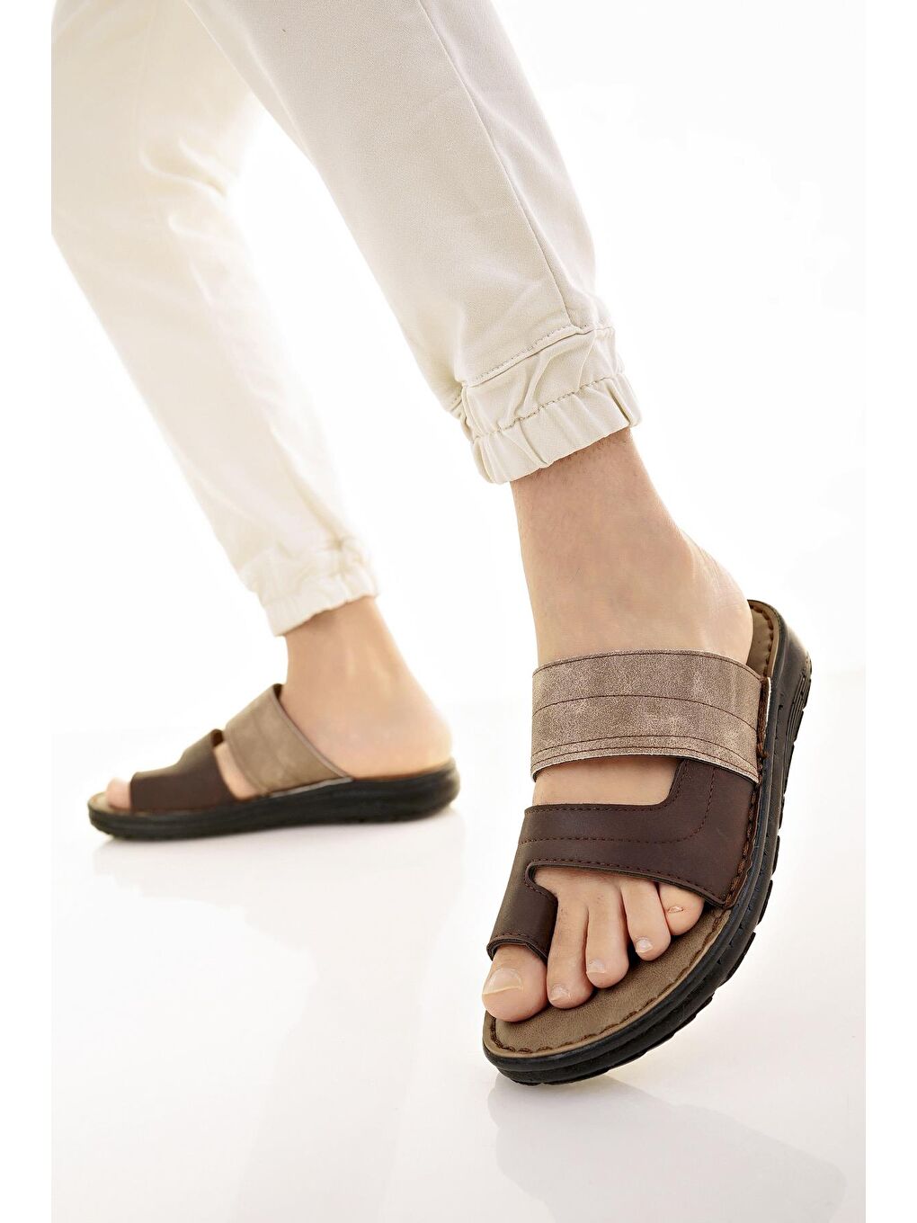 Kahverengi YANKY Erkek Günlük Yumuşak Taban Ortopedik Parmak Arası Terlik