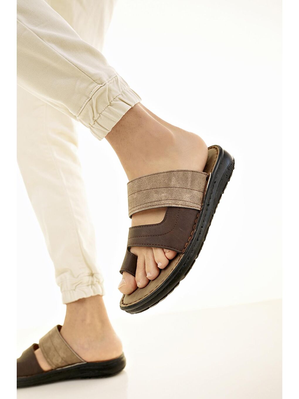 Kahverengi YANKY Erkek Günlük Yumuşak Taban Ortopedik Parmak Arası Terlik-2