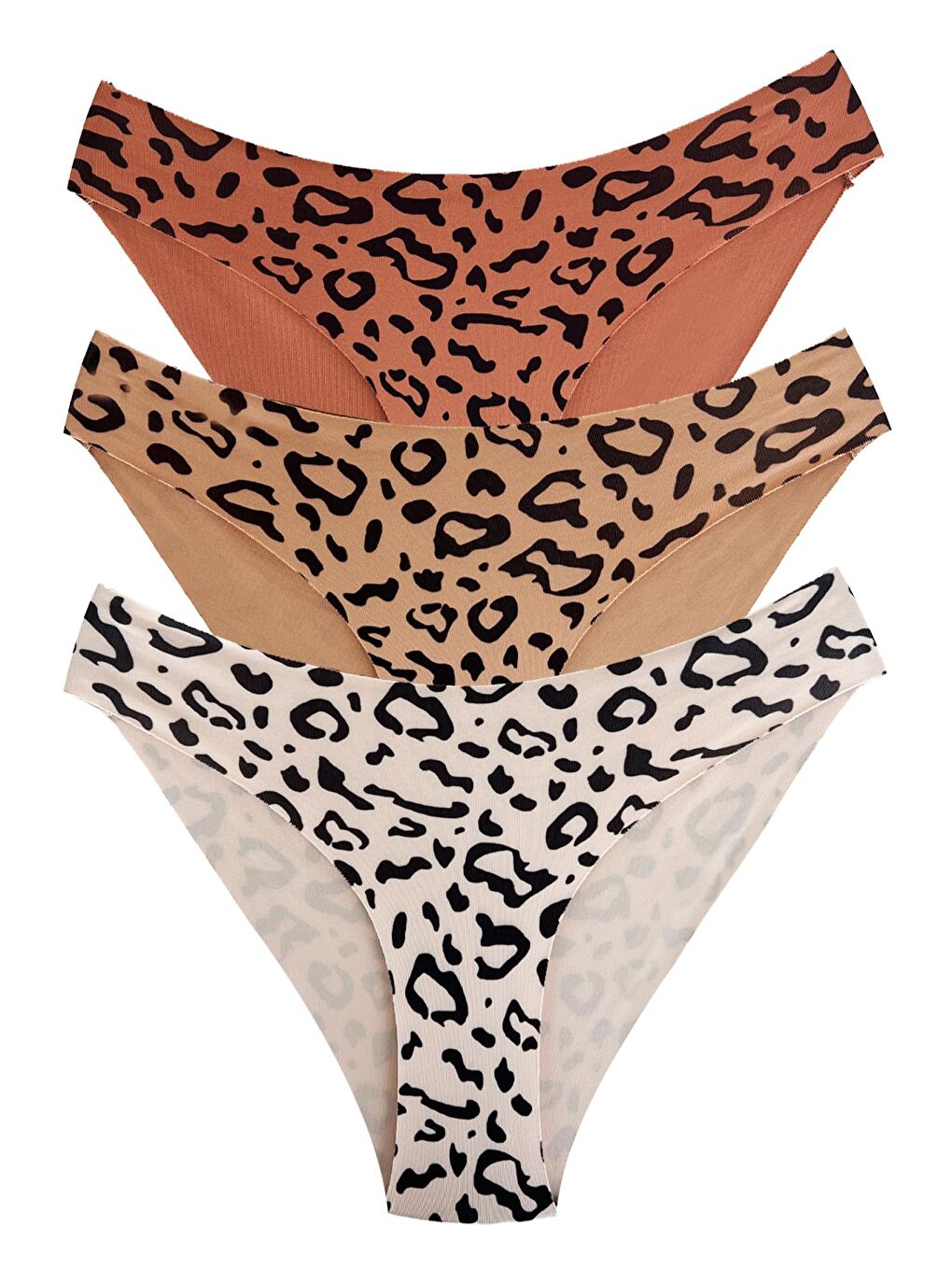 Karışık Basic Desenli Lazer Kesim Kadın Bikini Külot 3'Lü Paket-2