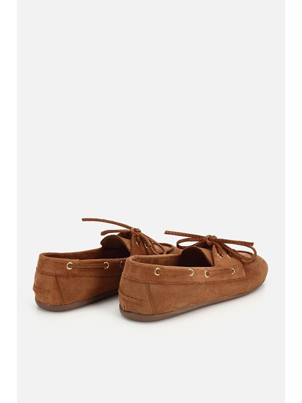 Kahverengi Kadın Taba Süet Bağcık Detaylı Loafer-3