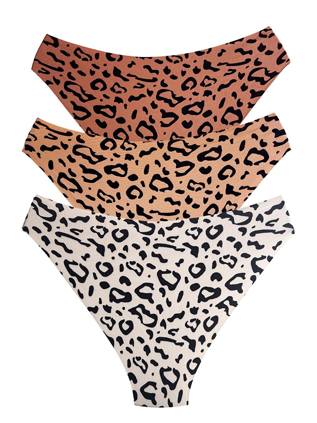 Karışık Basic Desenli Lazer Kesim Kadın Bikini Külot 3'Lü Paket-2-4