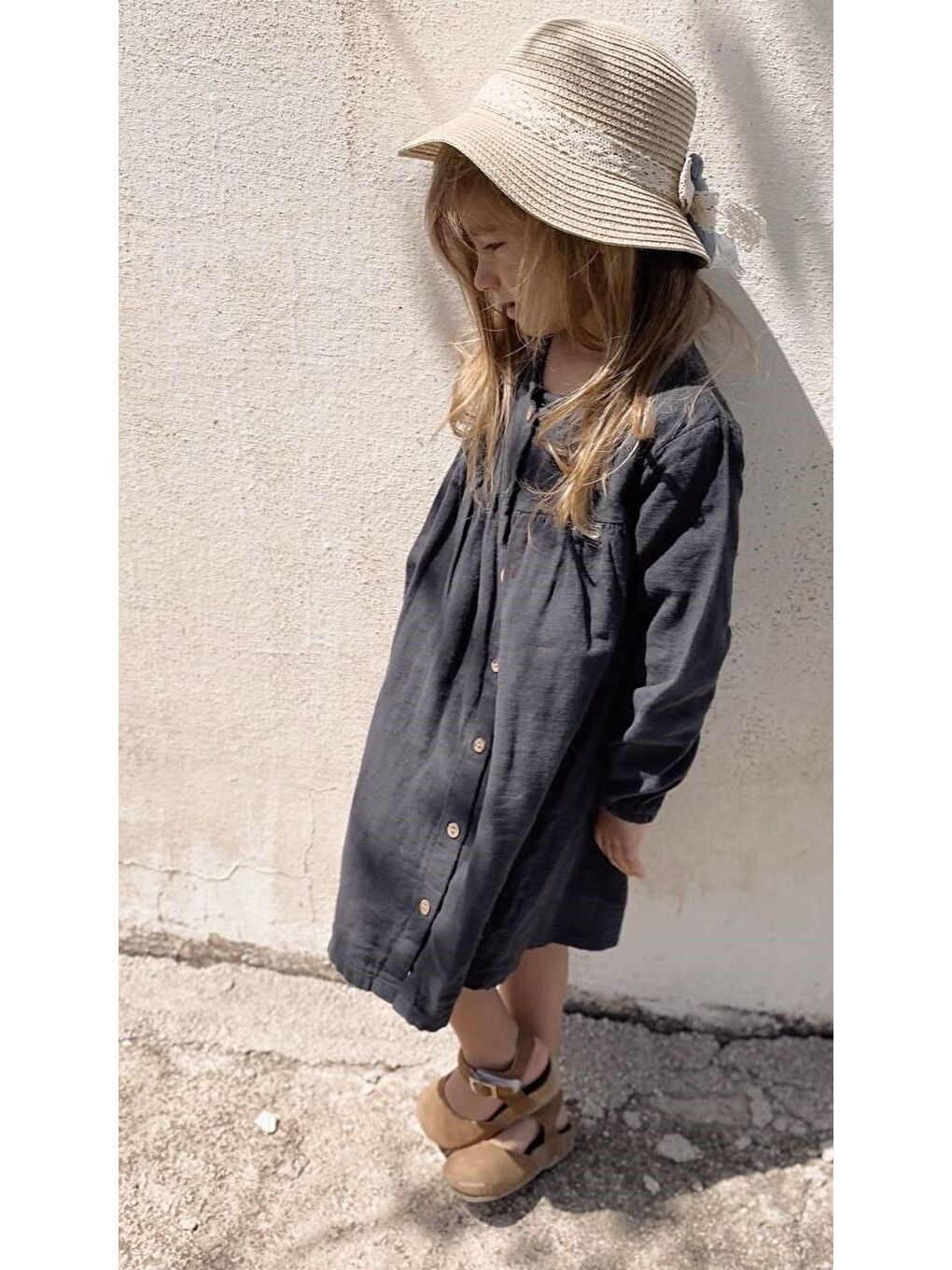 Antrasit Kız Çocuk Elbise