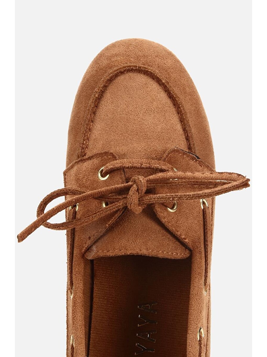 Kahverengi Kadın Taba Süet Bağcık Detaylı Loafer-4