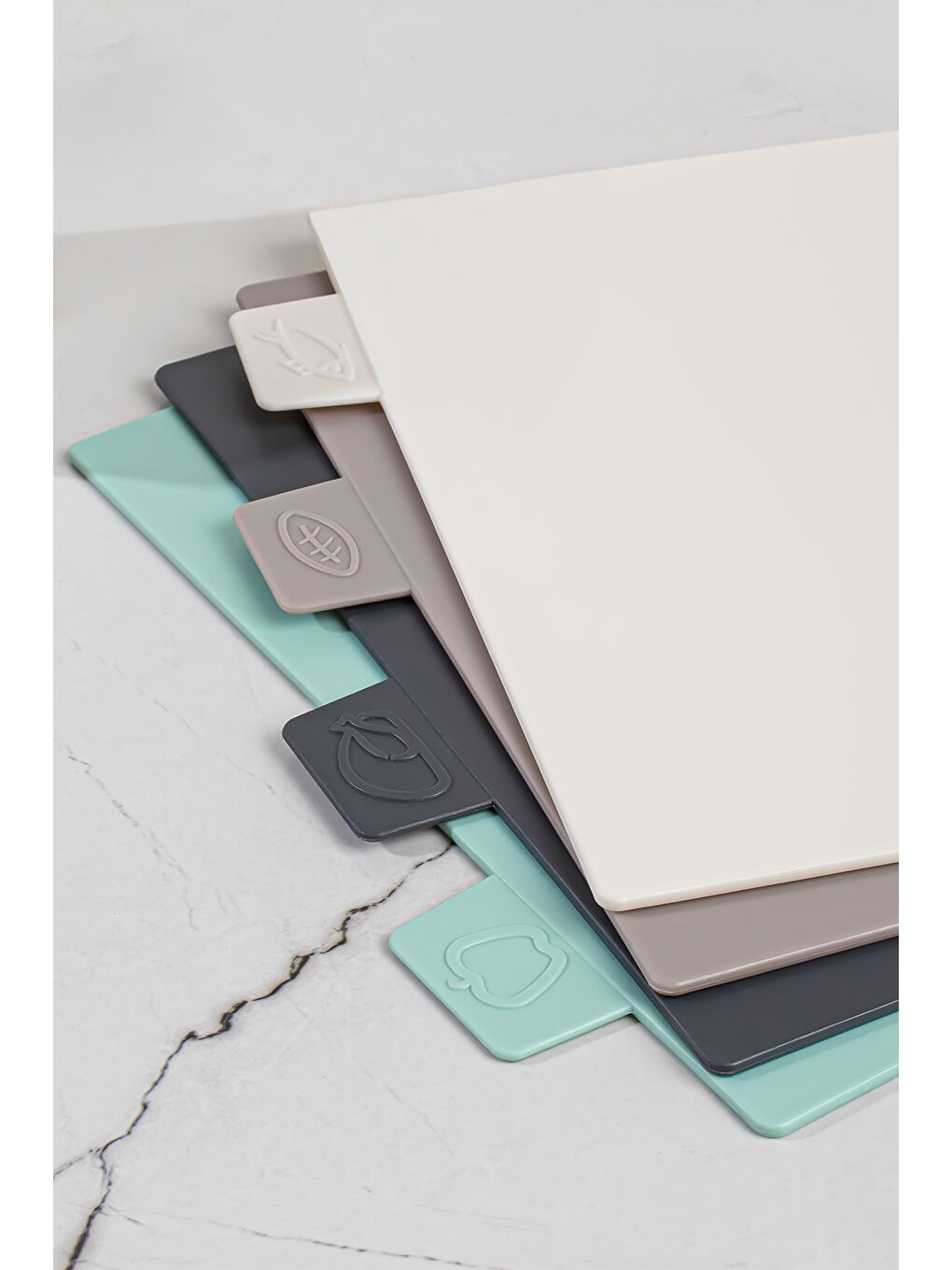 Ekru 1164 Cappuccino Asıa 4'lü Kesme Tahtası Sebze, Et ve Ekmek Kesme Tahta Seti-4