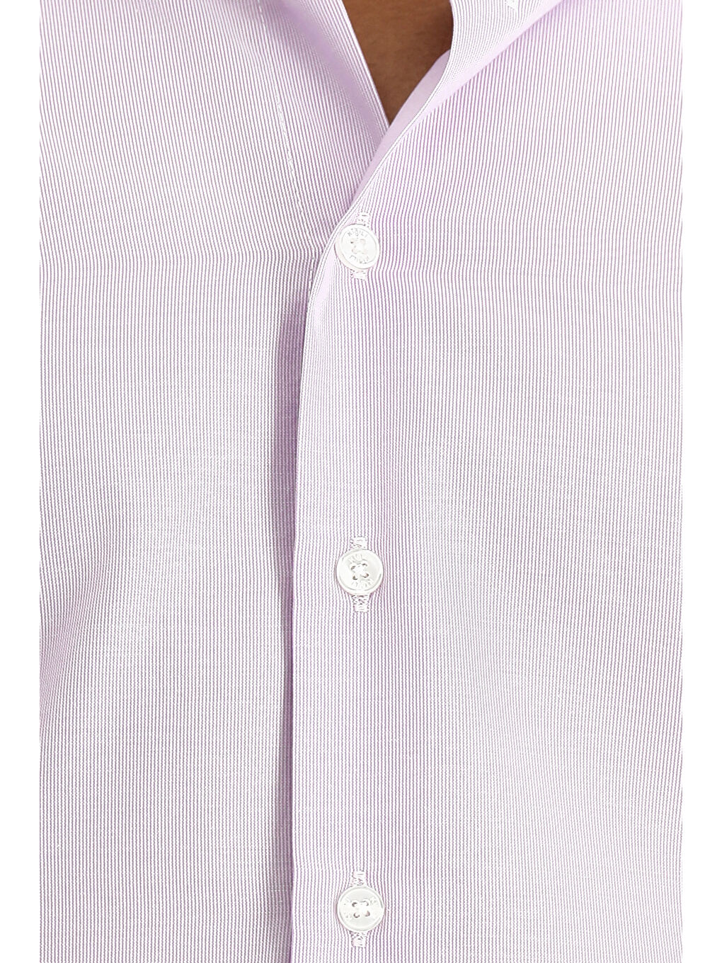 Pembe Uzun Kol Slim Fit Dar Kesim Klasik Desenli Pamuklu Kolay Ütülenebilir Gömlek-4