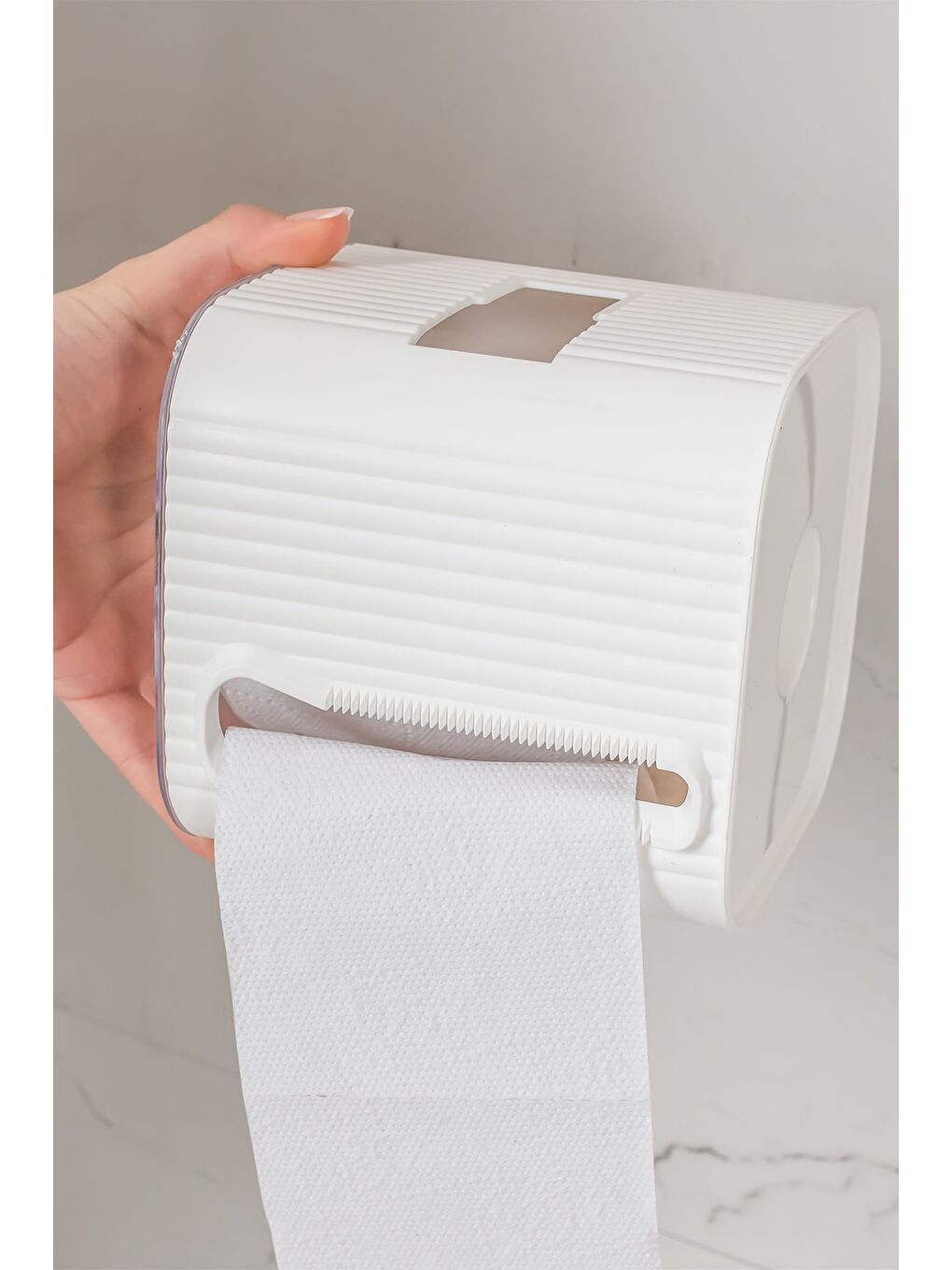 2041 Yapışkanlı Banyo Tuvalet Kağıtlığı Wc Peçetelik Kağıtlık Tutucu Tuvalet Kağıt Organizeri Beyaz-3