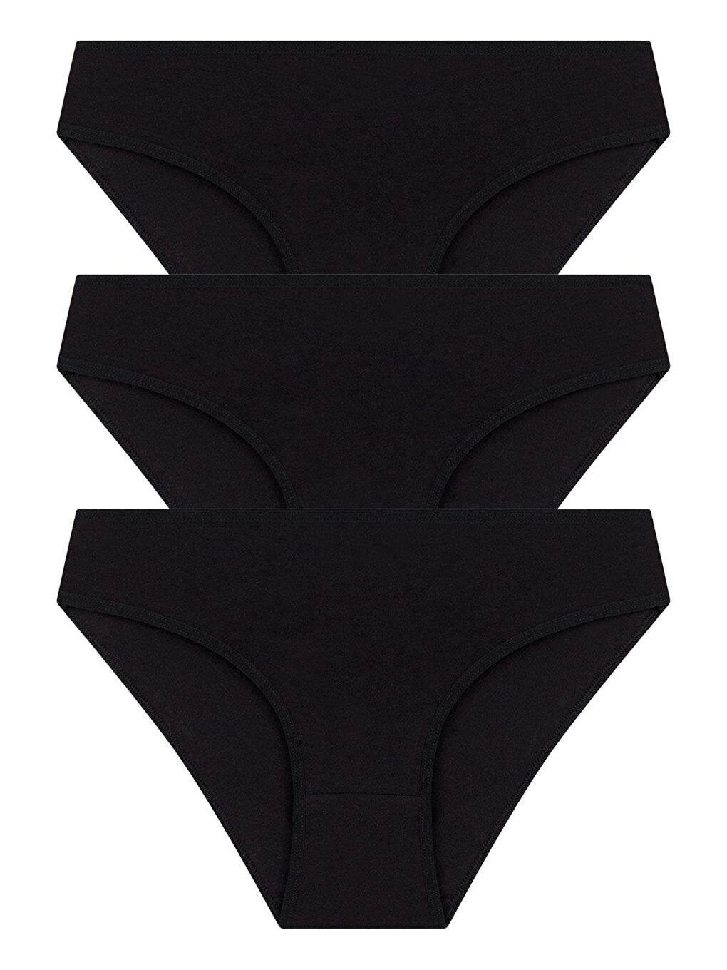 Karışık Basic Pamuklu Kadın Bikini Külot 3'Lü Paket - 7