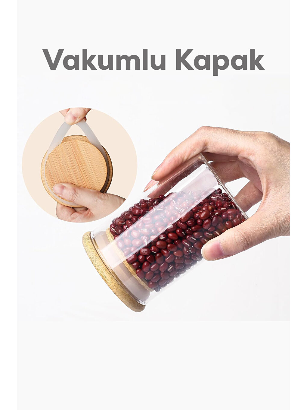 Renksiz 3179 Cam 12 Parça Vakumlu Bambu Kapaklı Baharatlık Seti Takımı, Saklama Kabı Etiketli (150ml)-5