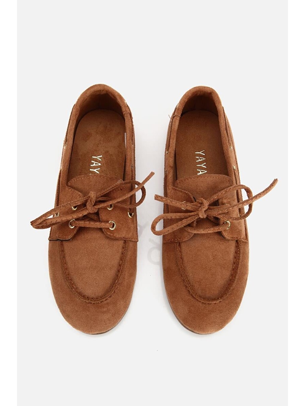 Kahverengi Kadın Taba Süet Bağcık Detaylı Loafer-5