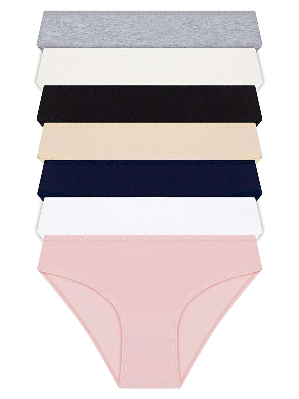 Karışık Basic Pamuklu Kadın Bikini Külot 7'Li Paket