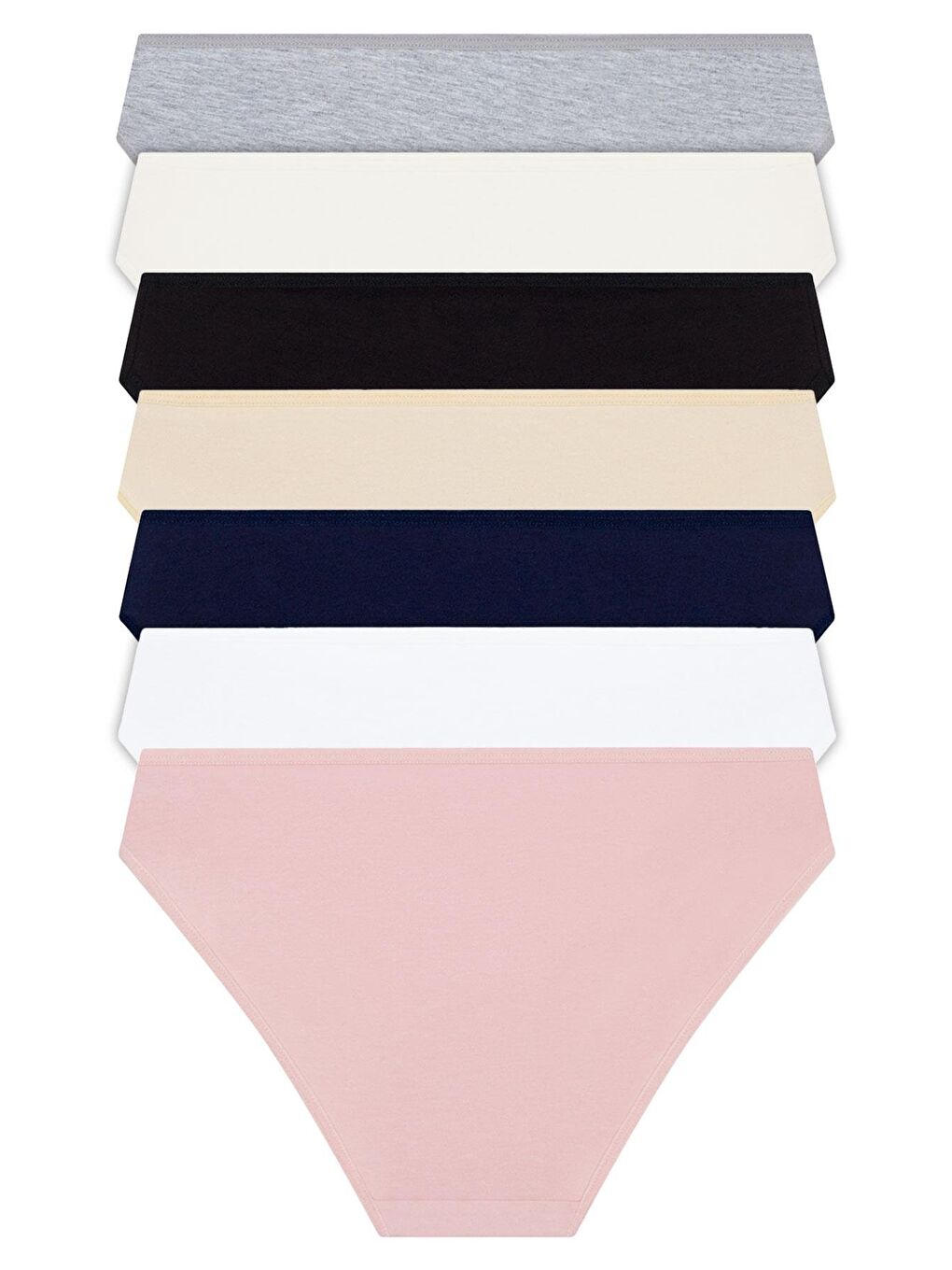 Karışık Basic Pamuklu Kadın Bikini Külot 7'Li Paket-4