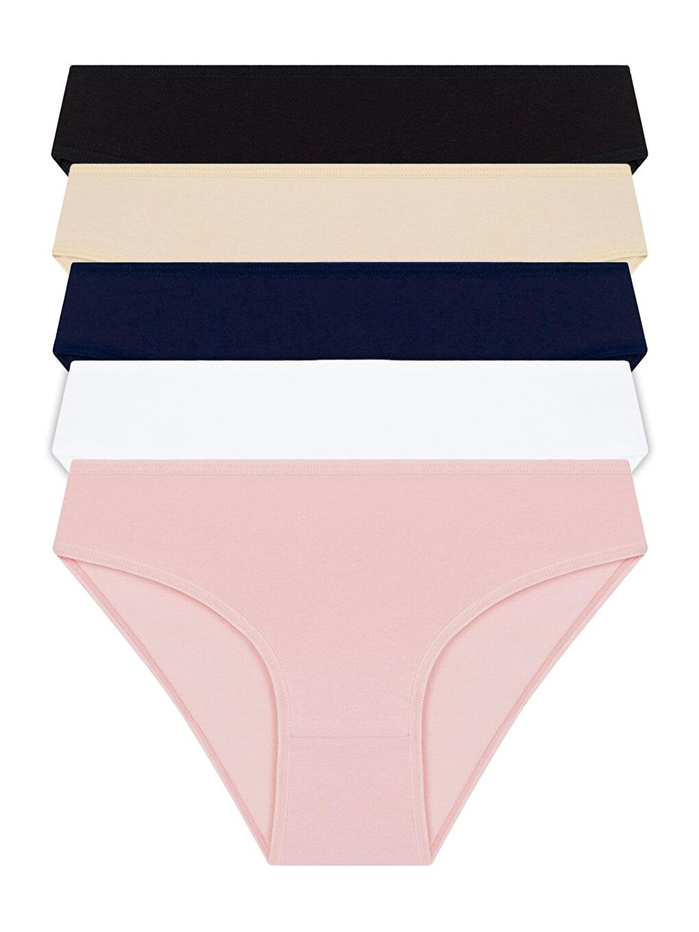 Karışık Basic Pamuklu Kadın Bikini Külot 5'Li Paket