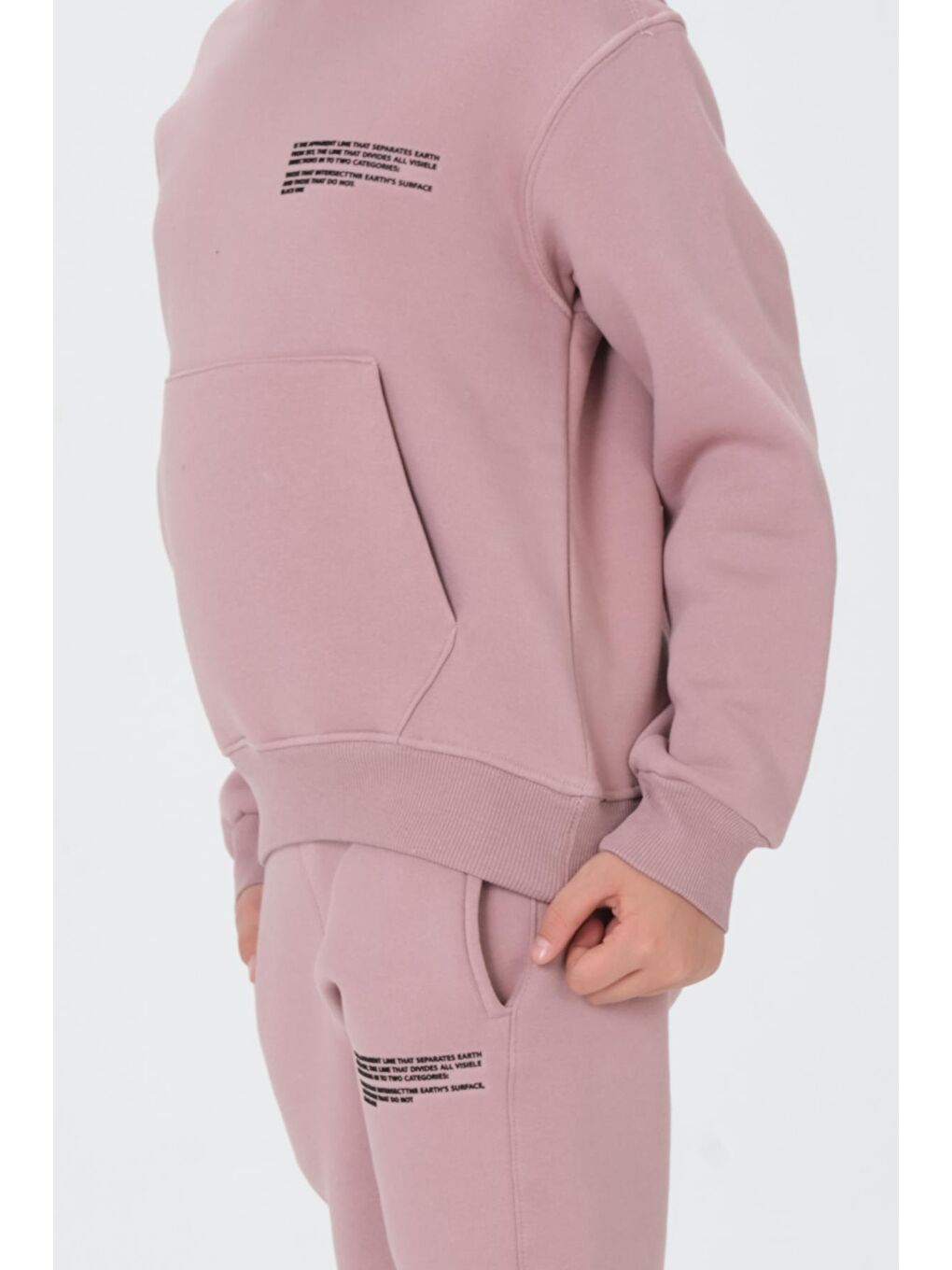 Pembe Kız Çocuk Kapüşonlu Eşofman Takımı-4