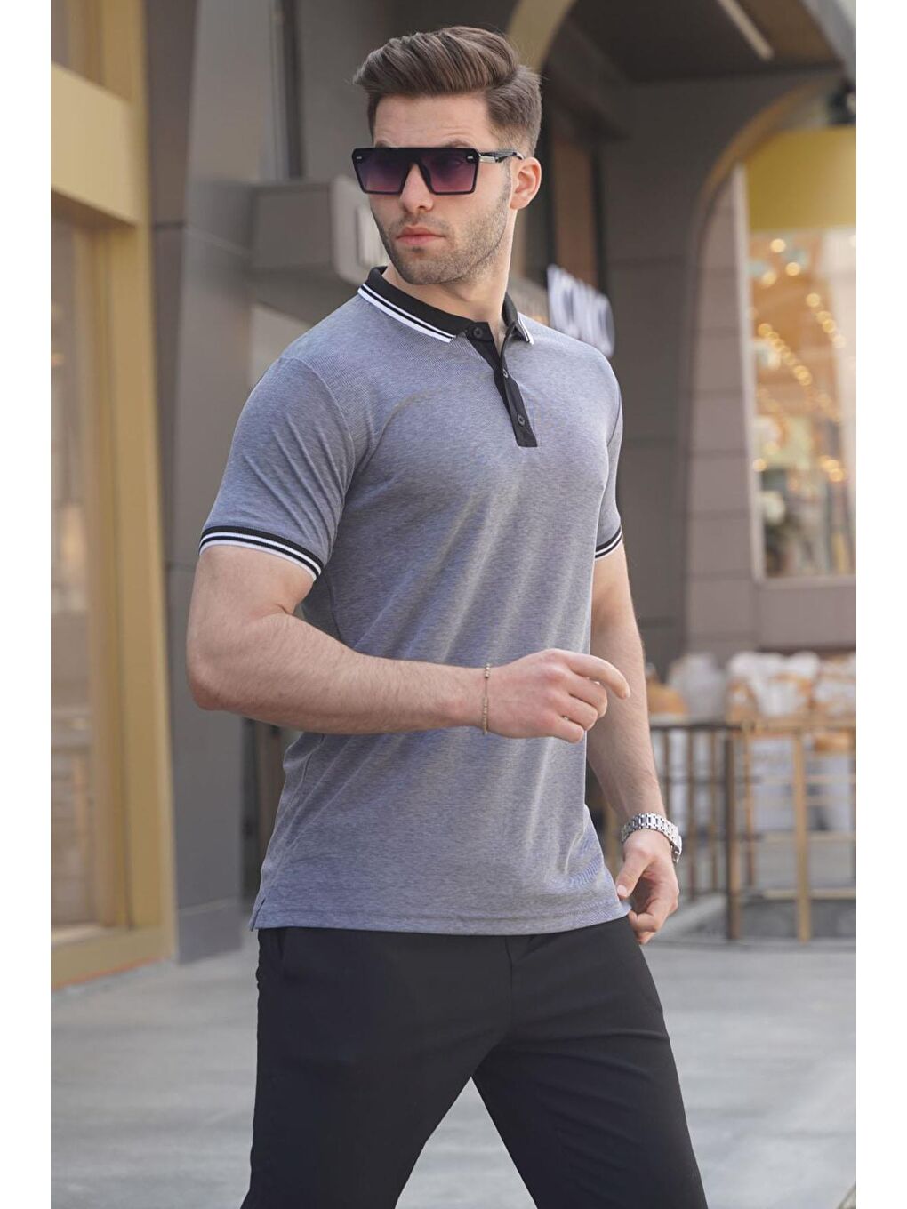 Lacivert Basic Erkek Polo Yaka Tişört