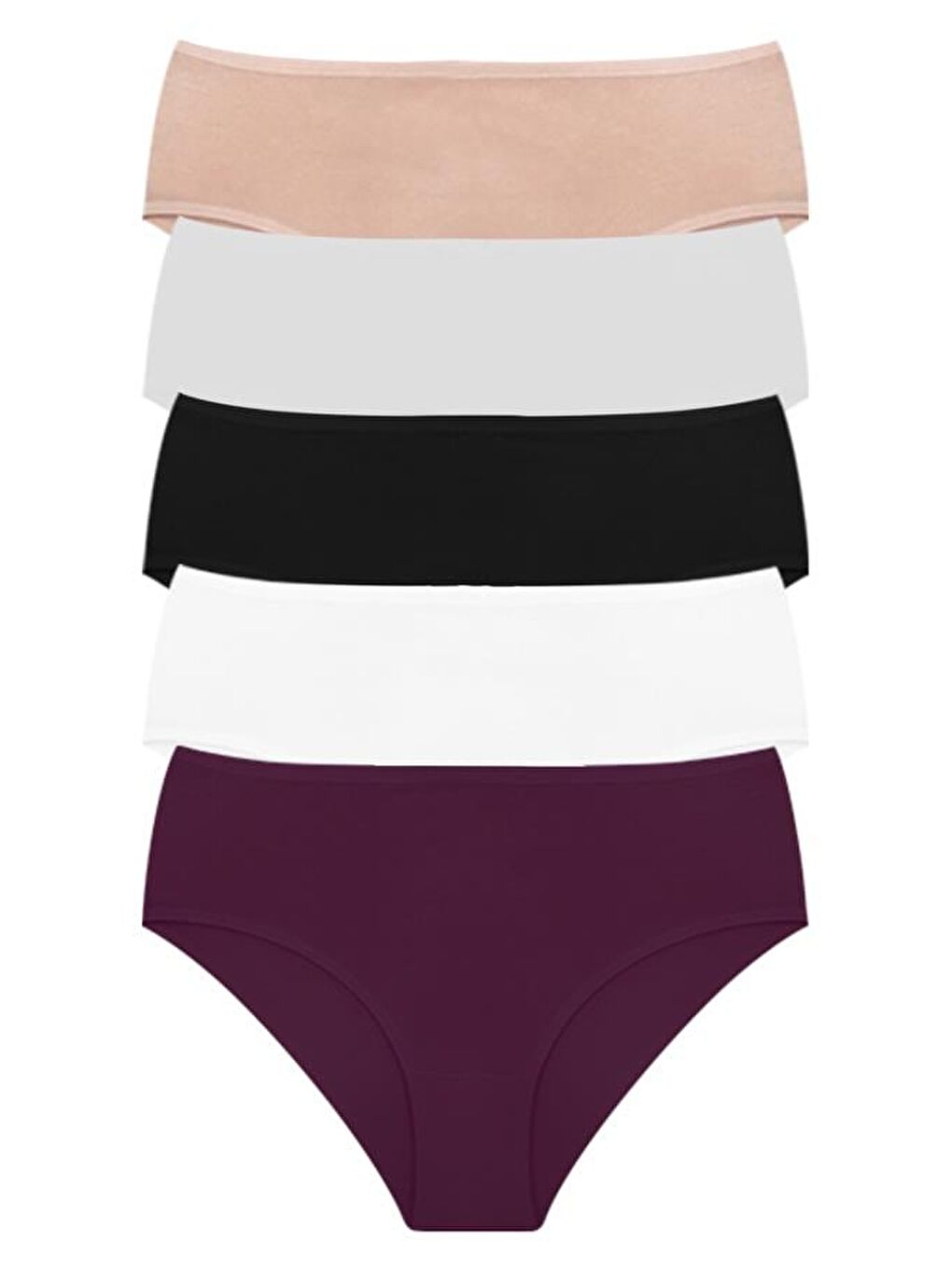 Karışık Pamuklu Geniş Kenarlı Bato Külot 5'Li Paket-3