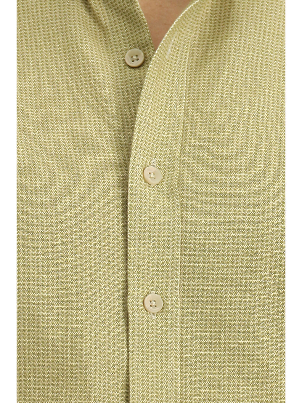 Sarı Uzun Kol Regular Fit Desenli Spor Pamuk Düğmeli Yaka %100 Pamuk Gömlek-4