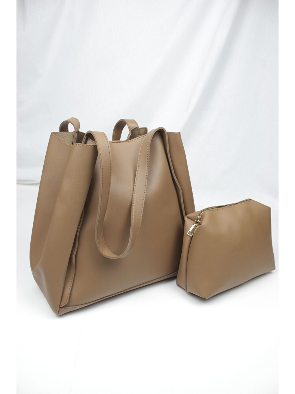 Bej Yavrulu Shopper Kadın Omuz Çantası B001