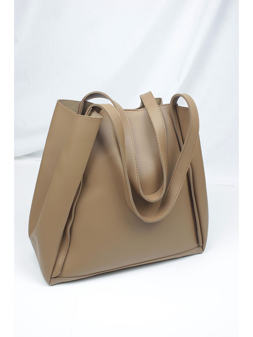 Bej Yavrulu Shopper Kadın Omuz Çantası B001-1