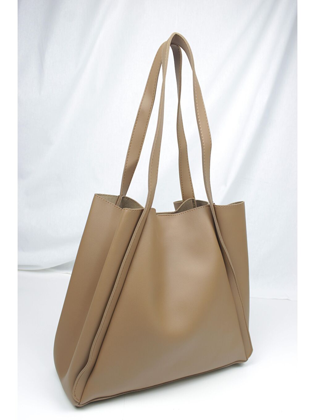 Bej Yavrulu Shopper Kadın Omuz Çantası B001-2