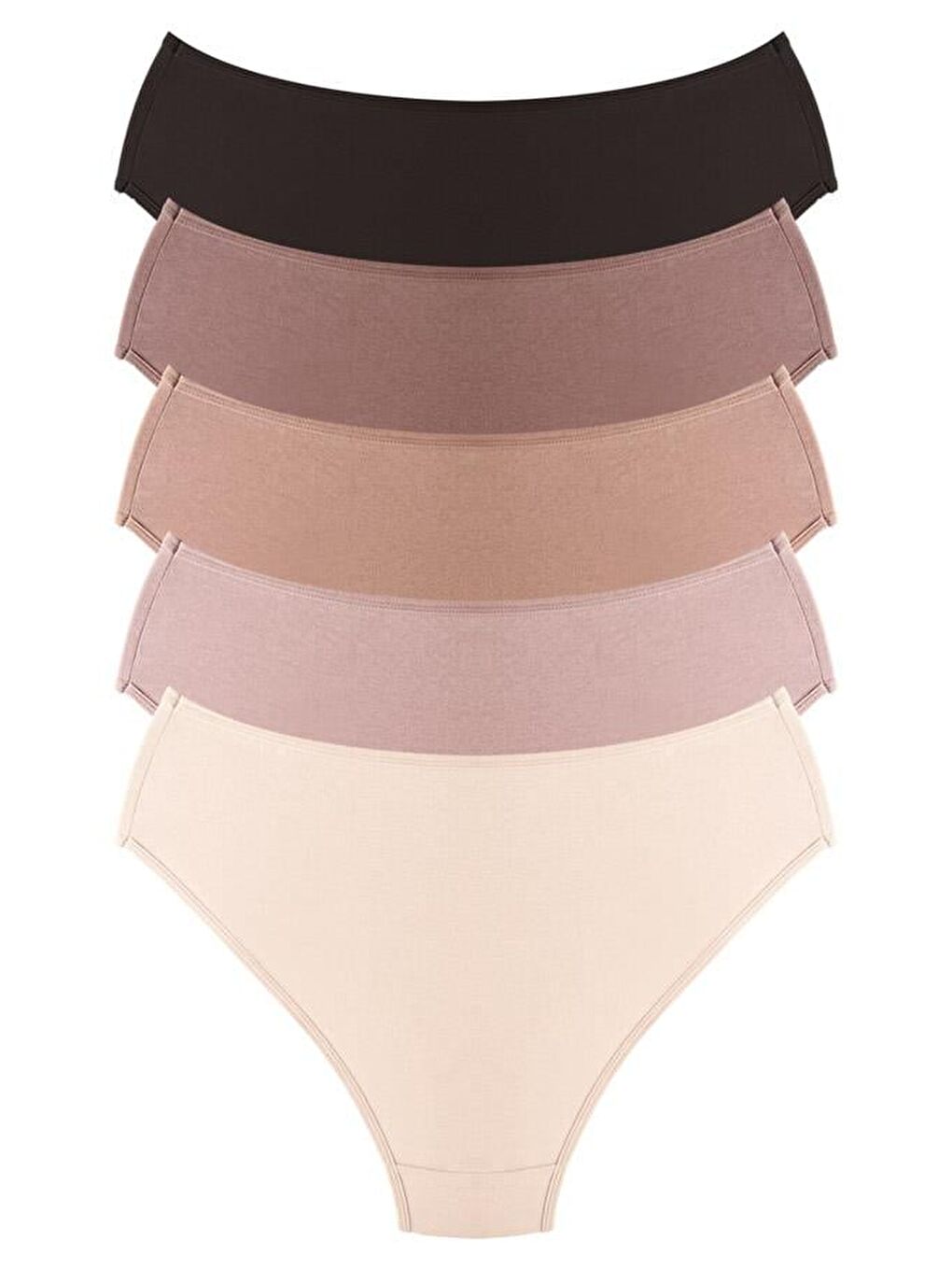 Karışık Pamuklu Geniş Kenarlı Bato Külot 5'Li Paket-4