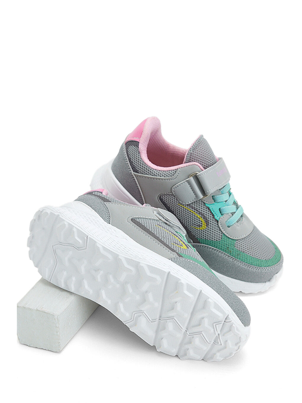 Gri Çocuk Unisex Buz Şeker Faylon Taban Cırtlı Çocuk Ayakkabı-3