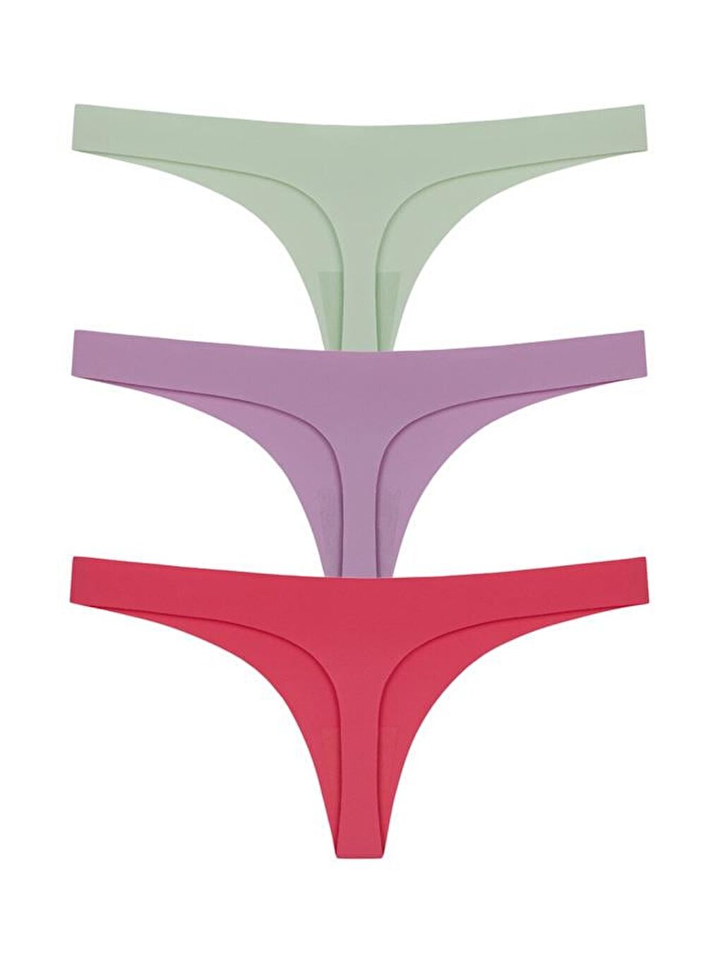 Karışık Lazer Kesim Kadın Tanga Külot 3'Lü Paket-1