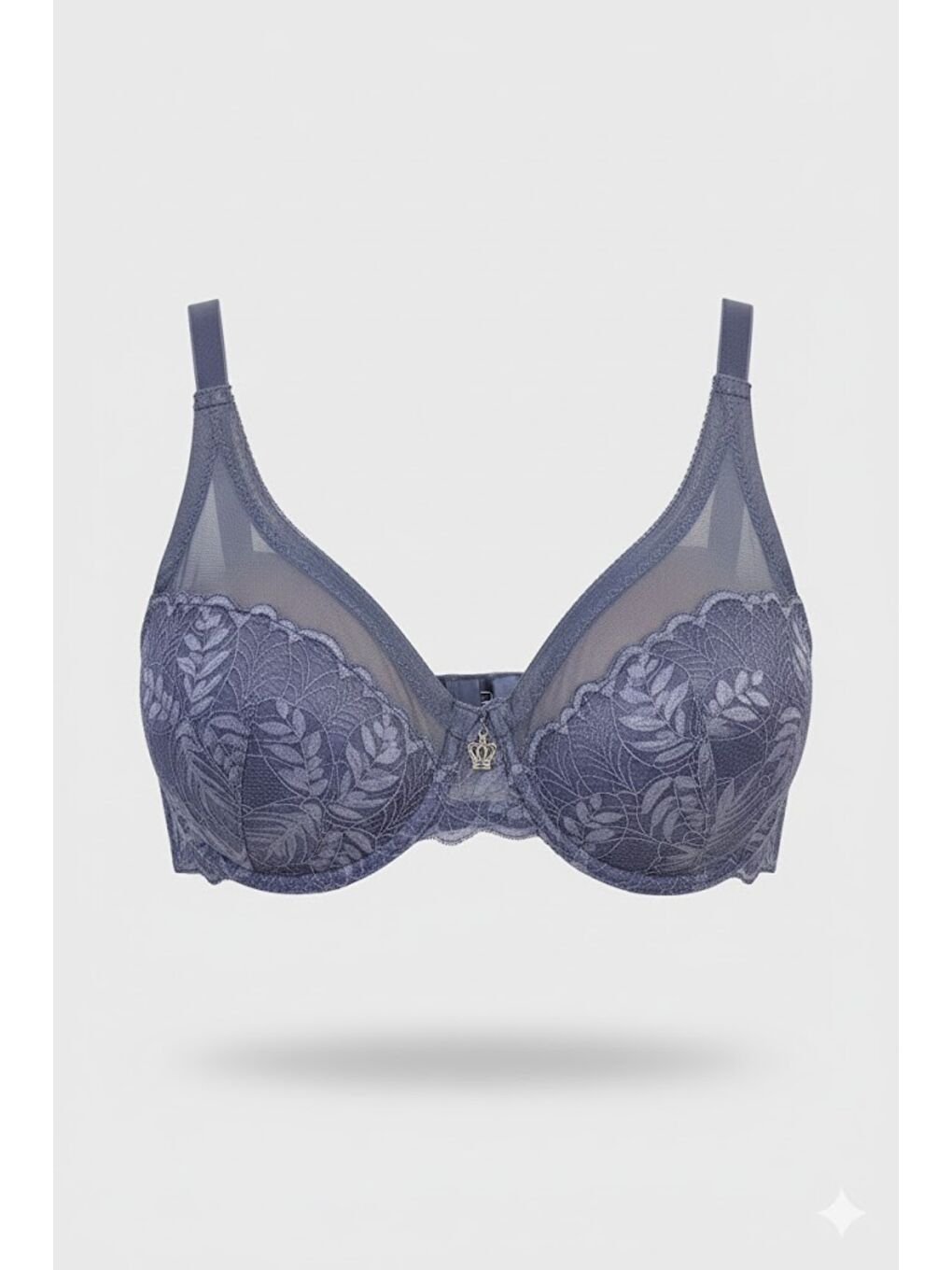 Tül Detay Desteksiz Sütyen C13020 Mavi