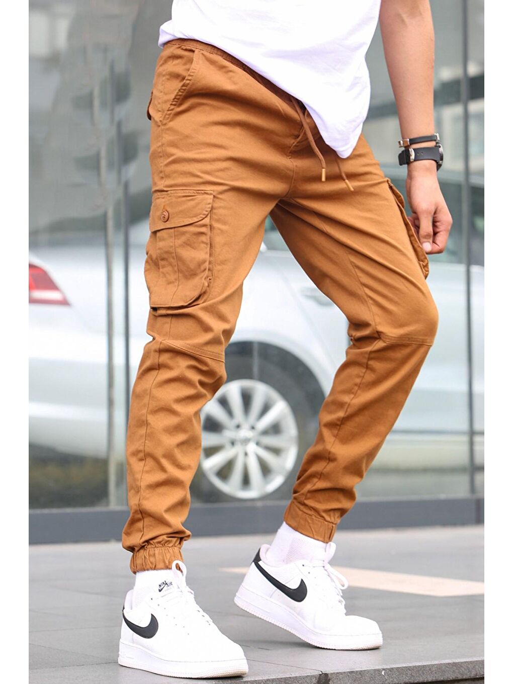 Bej Camel Slim Fit Jogger Pantolon 5740