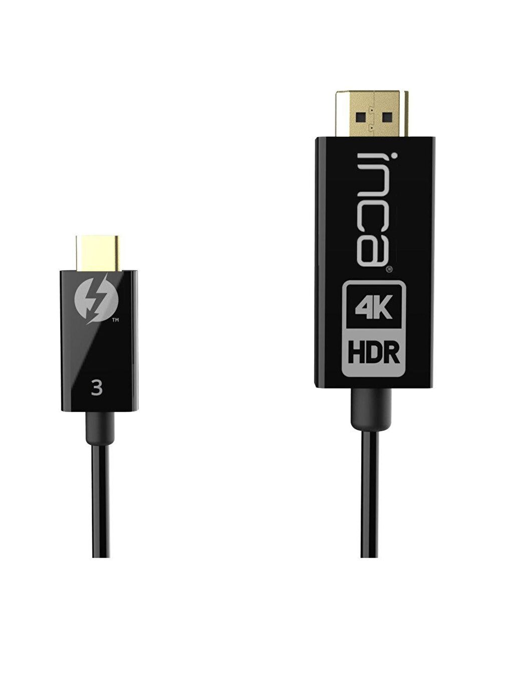 Inca Siyah 8K 30HZ USB-C to 2*HDMI 1*USB Thunderbolt Kablo - 1