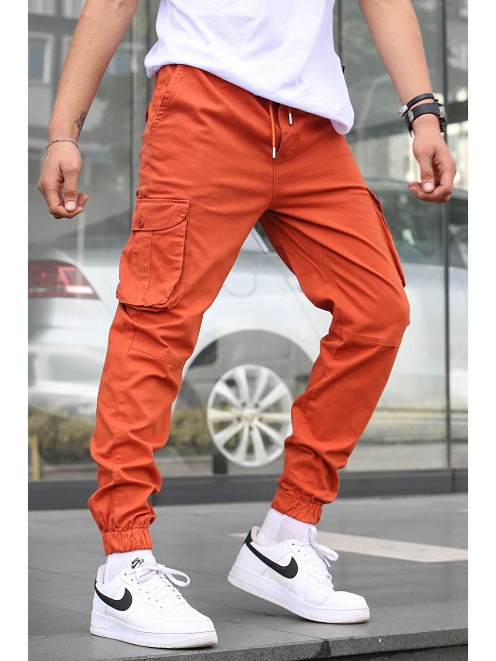 Kahverengi Kiremit Slim Fit Jogger Pantolon 5740