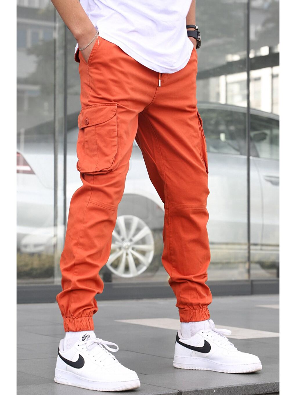 Kahverengi Kiremit Slim Fit Jogger Pantolon 5740-1