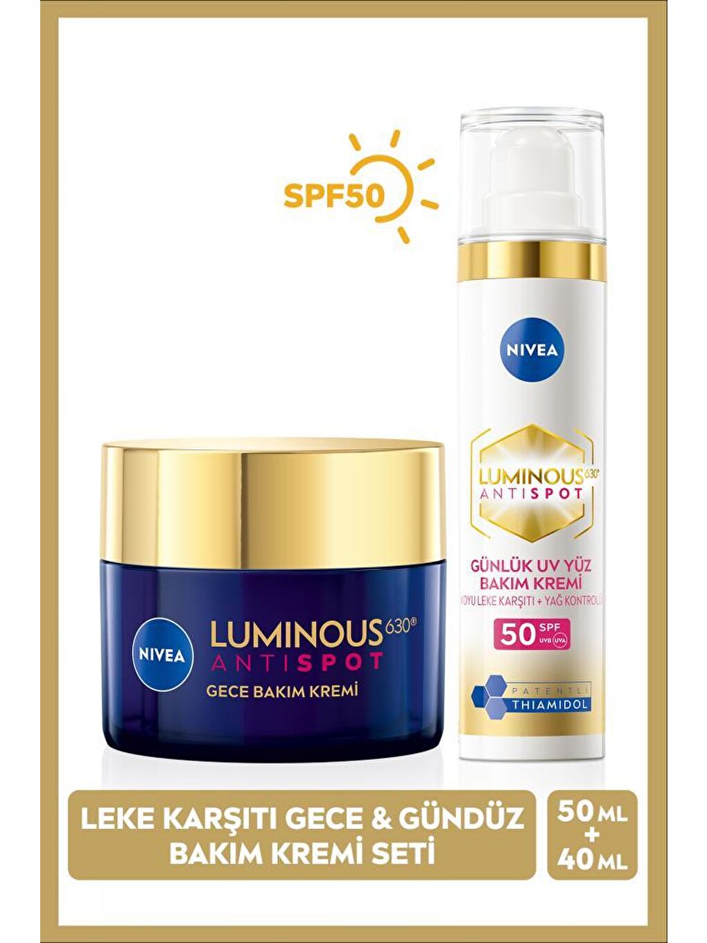 Luminous630 Leke Karşıtı Spf50 Gündüz Yüz Kremi 40 ml Ve Aydınlatıcı Gece Kremi, Eşit Cilt Tonu