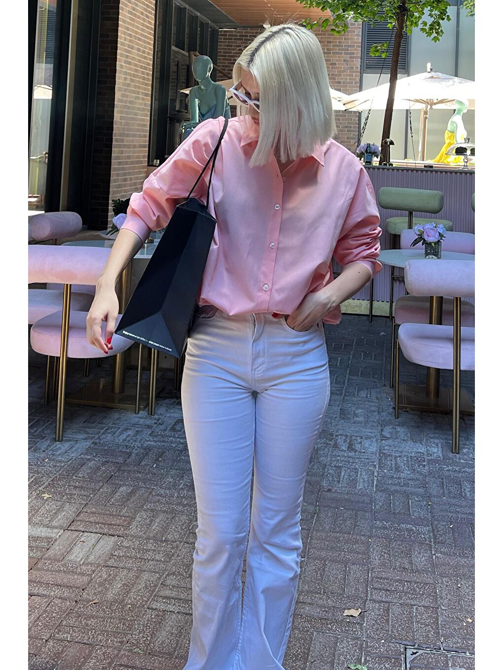 Pembe Oversize Gömlek Mg1369-4