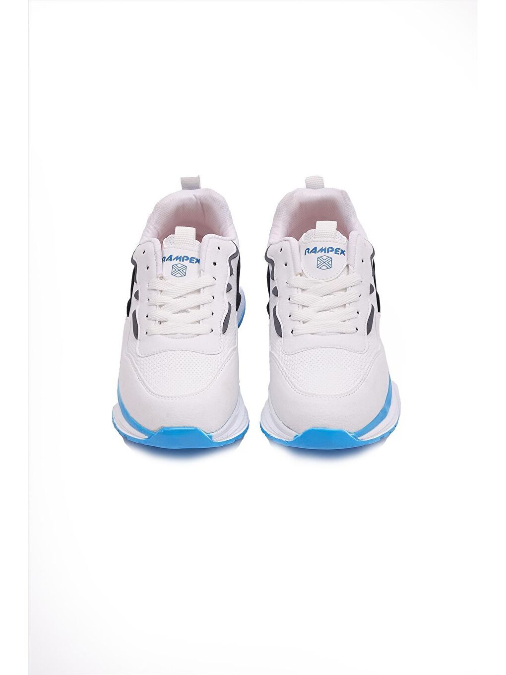 Beyaz Rampex 0659  Bağcıklı Kalın Taban Sneaker Yürüyüş Spor Ayakkabı Kadın-3